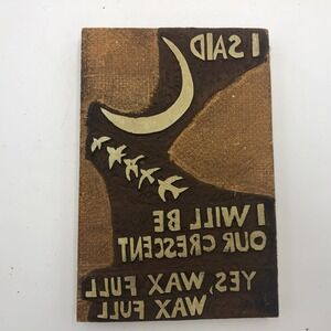 Vintage Speedball Printmaster Large 6x9 Wooden Printing Blocks Carved Stamp